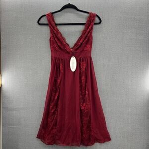 HiMiss Women's Sheer Lace Burgundy Lingerie Lightweight Soft Scratch‎ Size Small